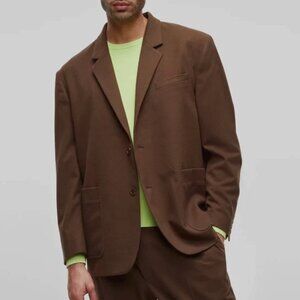 Mode of One Men's Relaxed-Fit Suit Blazer Dark Walnut XL